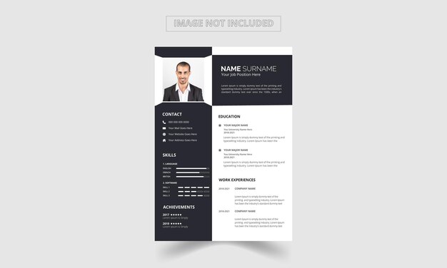 vector limpio modelo de currículum o CV moderno y mínimo