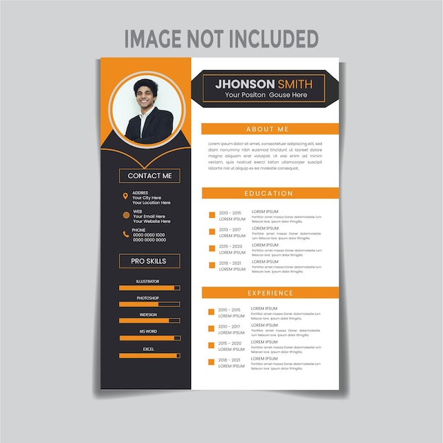 Vector limpio y moderno currículum o plantilla cv