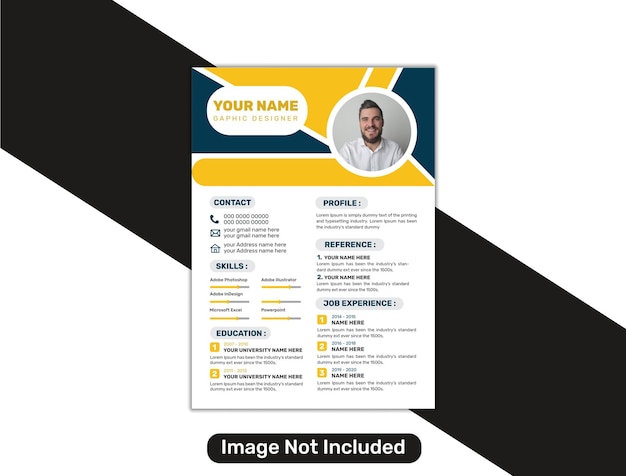 Vector limpio y moderno portafolio de currículum o plantilla de cv