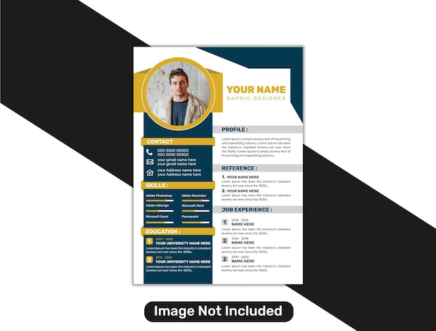 Vector limpio y moderno portafolio de currículum o plantilla de cv