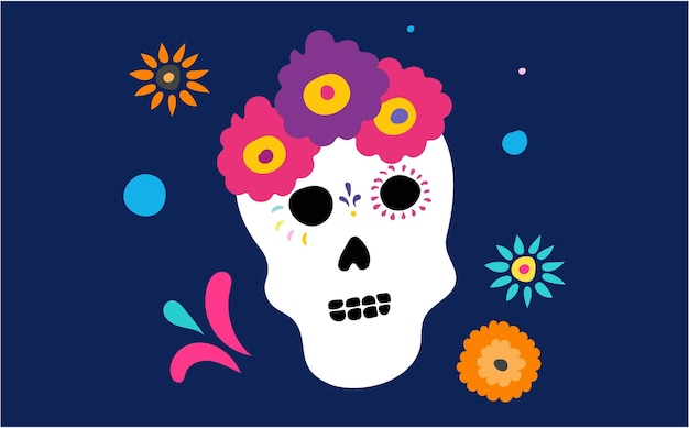 Vector de la linda calavera - Día de los muertos