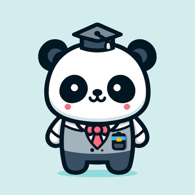 Vector linda ilustración de dibujos animados de panda