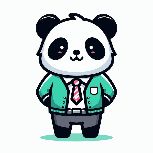 Vector linda ilustración de dibujos animados de panda