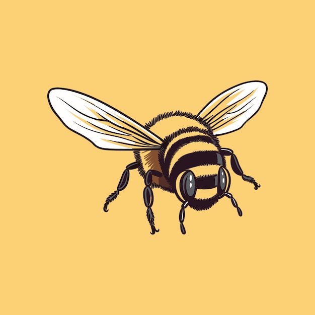 vector lindo abeja volando dibujos animados vector icono ilustración