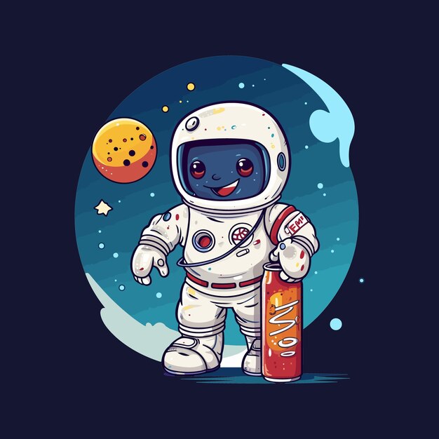 vector lindo astronauta dibujos animados vector icono ilustración