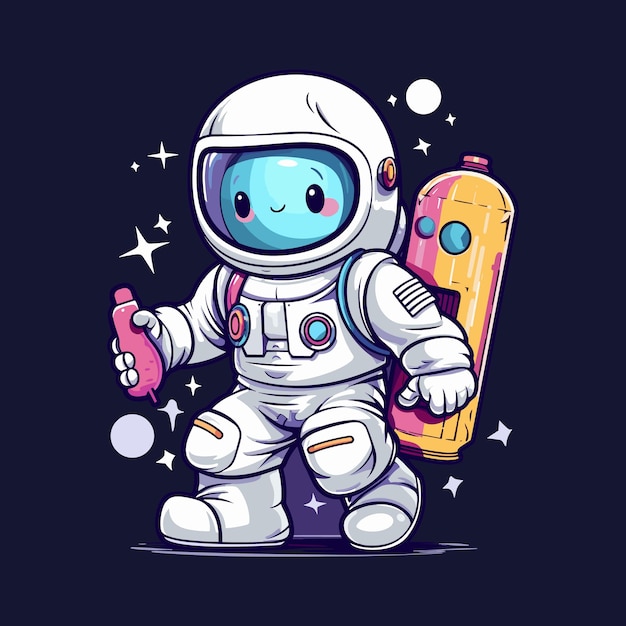 vector lindo astronauta dibujos animados vector icono ilustración