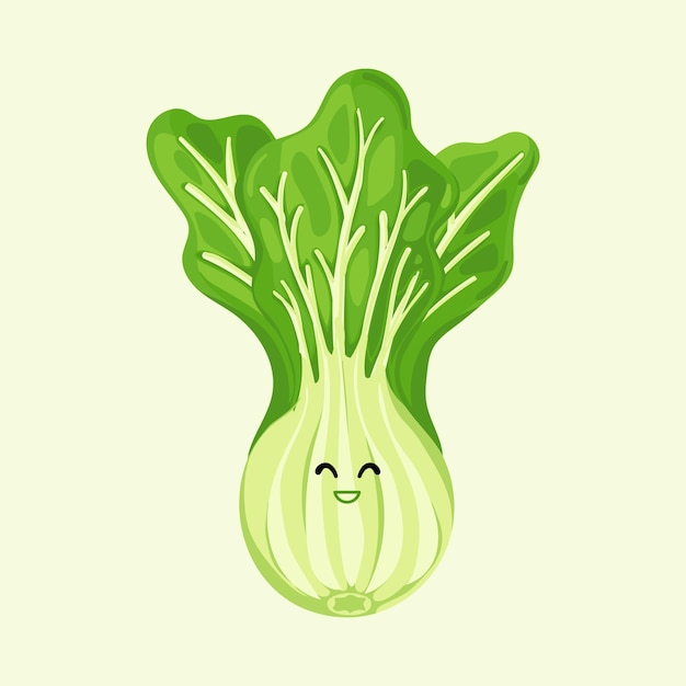 Vector vector lindo bok choy ilustración dibujos animados repollo chino dibujado