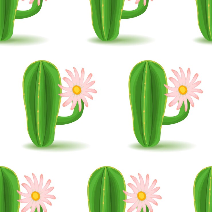 Vector vector lindo cactus con flor
