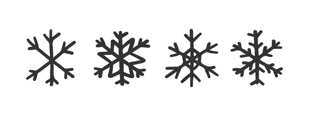 Vector lindo copos de nieve para diseño de navidad.