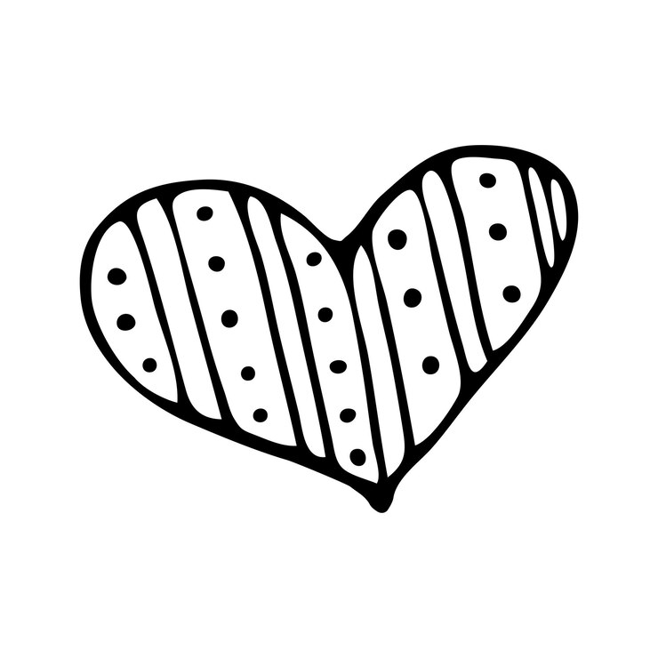Vector lindo corazón clipart.Ilustración dibujada a mano para el día de San Valentín.Tarjeta de San Valentín