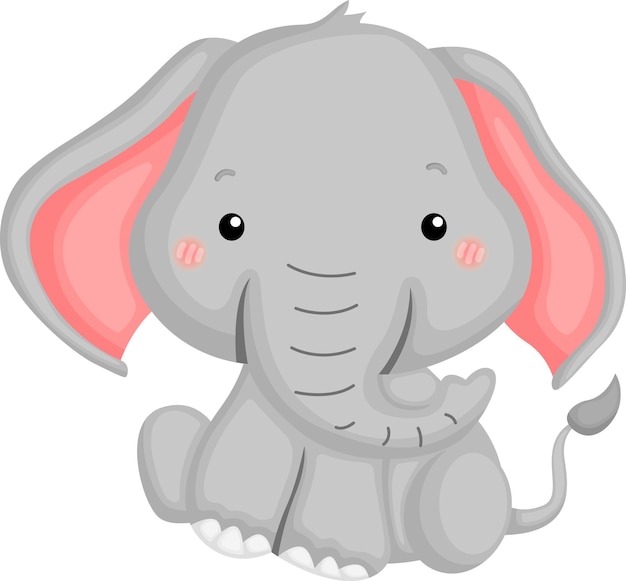 un vector de un lindo elefante