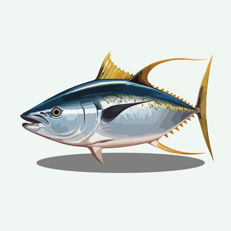 Vector vector lindo estilo de dibujos animados de atún