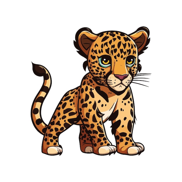 Vector lindo estilo de dibujos animados de jaguar | Vector Premium