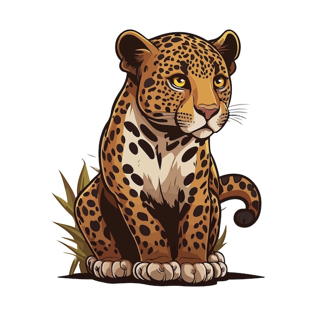 Vector lindo estilo de dibujos animados de jaguar