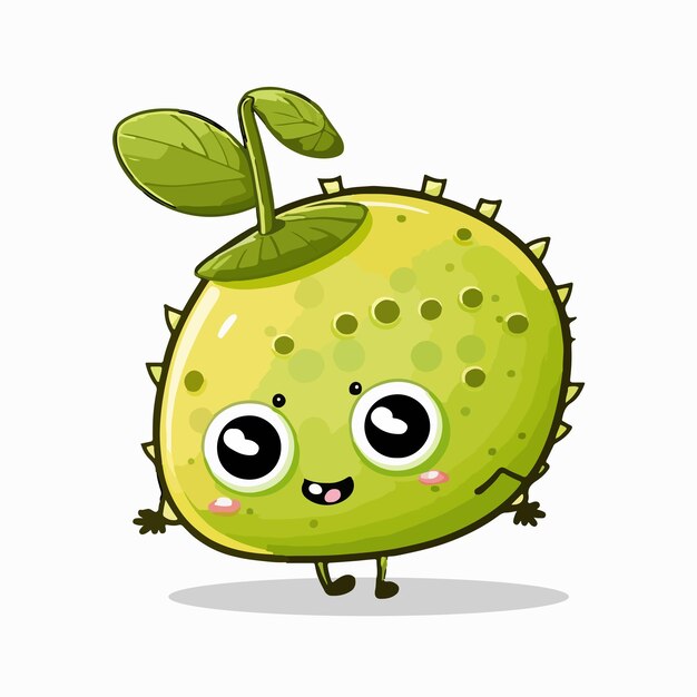 Vector lindo estilo de dibujos animados de melocotón