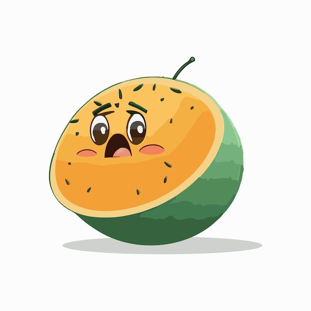 Vector lindo estilo de dibujos animados de melón