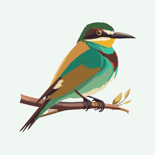 Vector lindo estilo de dibujos animados de pájaro abejaruco