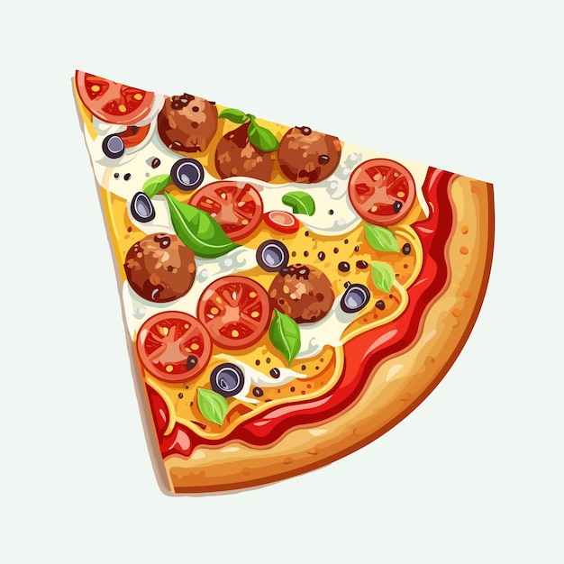 Vector lindo estilo de dibujos animados de pizzas