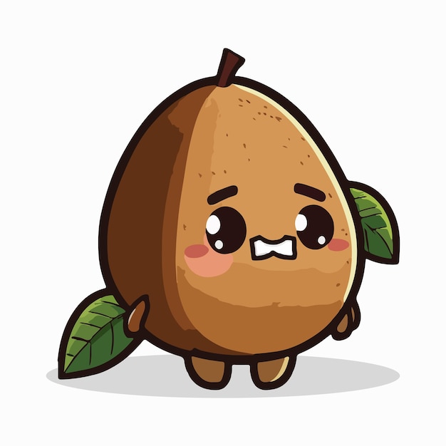 Vector lindo estilo de dibujos animados de sapodilla