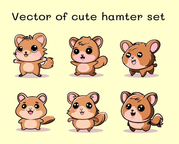 Vector de lindo gatito set 004