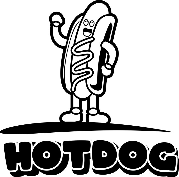 Vector vector lindo hotdog dibujos animados vector icono ilustración comida objeto icono concepto aislado plano