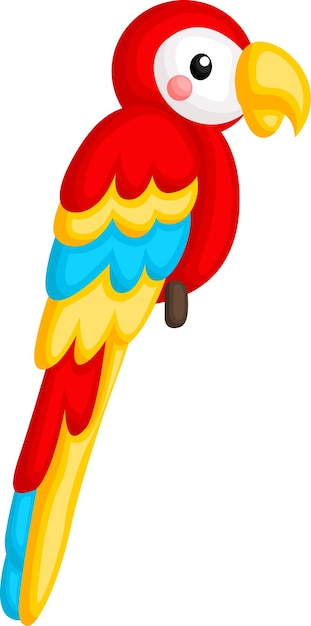 Un vector de un lindo loro colorido