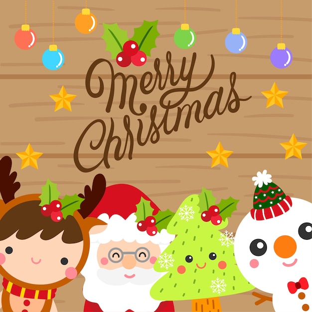 Vector lindo de la Navidad de la historieta.