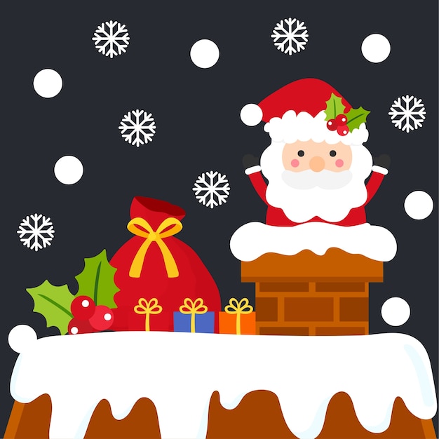 Vector lindo de la Navidad de la historieta.