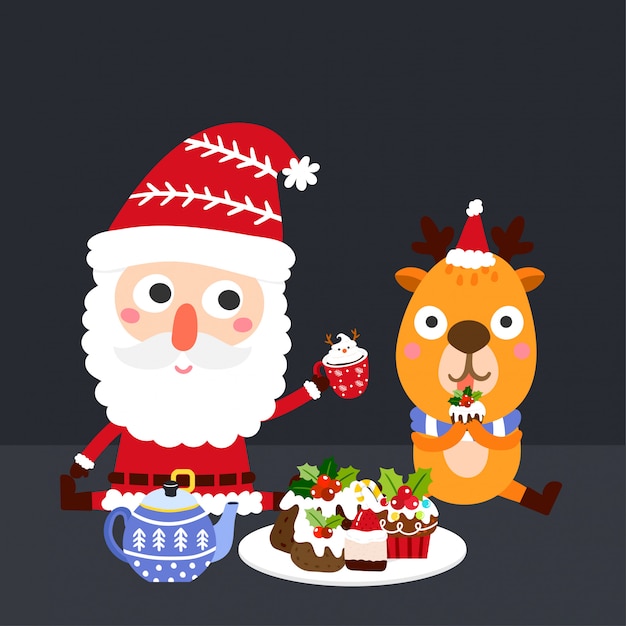 Vector lindo de la Navidad de la historieta.