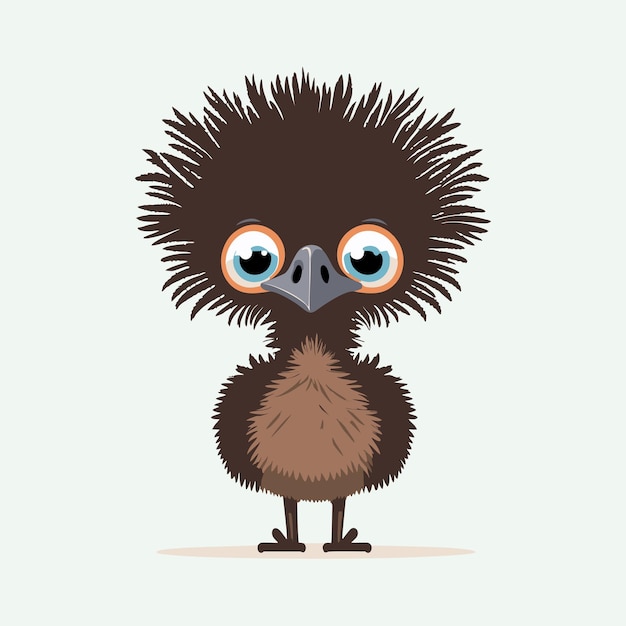 Vector vector lindo pájaro emu estilo de dibujos animados