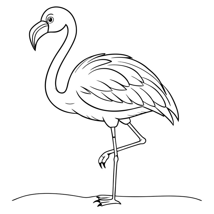 Vector vector lindo pájaro de un flamenco