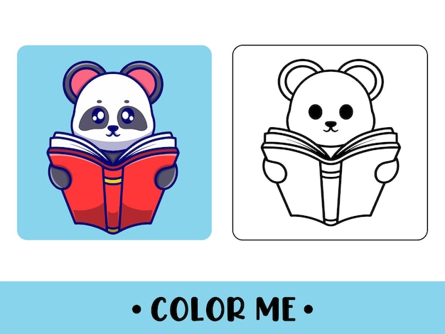 Vector lindo panda para niños colorear página vector icono ilustración