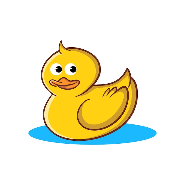 Vector lindo pato amarillo