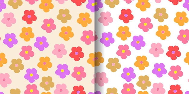 Vector lindo patrón floral sin costuras con flores en estilo scandlnavlan genial para textiles de tela
