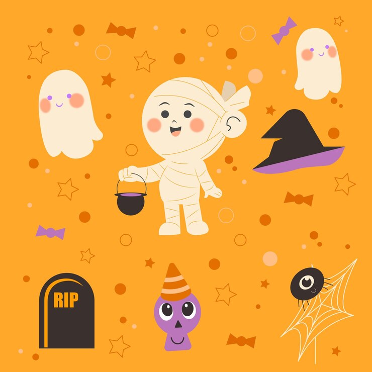 Vector lindo patrón de Halloween