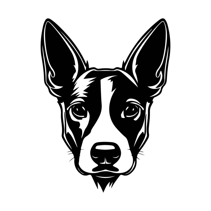 Vector vector lindo perro cabeza boceto dibujado a mano en la ilustración de estilo doodle