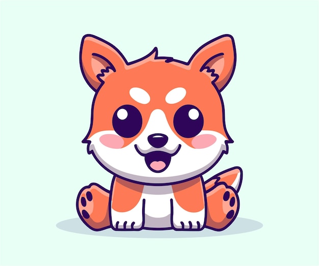 vector lindo perro ilustración de dibujos animados plano aislado