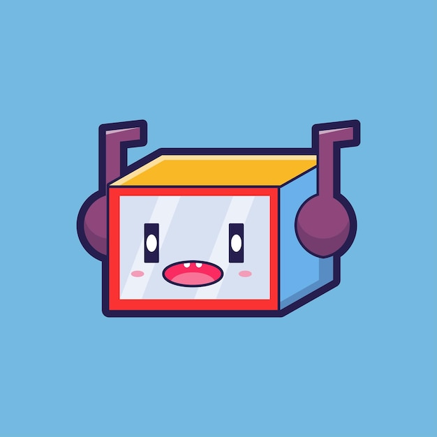 vector lindo robot divirtiéndose mientras sonríe