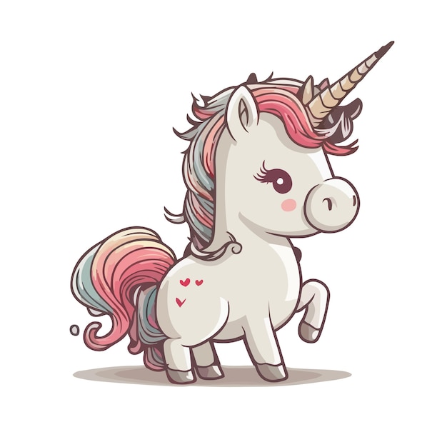 Vector lindo unicornio colorido