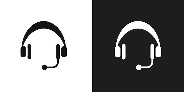 Vector de la línea de arte del icono del auricular