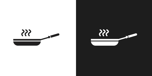 Vector de la línea de arte del icono de la sartén