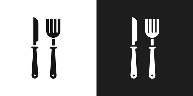 Vector de la línea de arte del icono de los utensilios