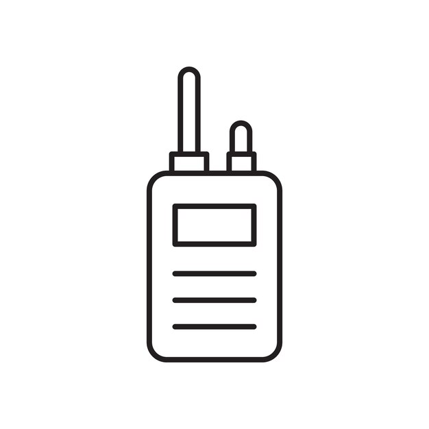 Vector de la línea de arte del icono del walkie-talkie