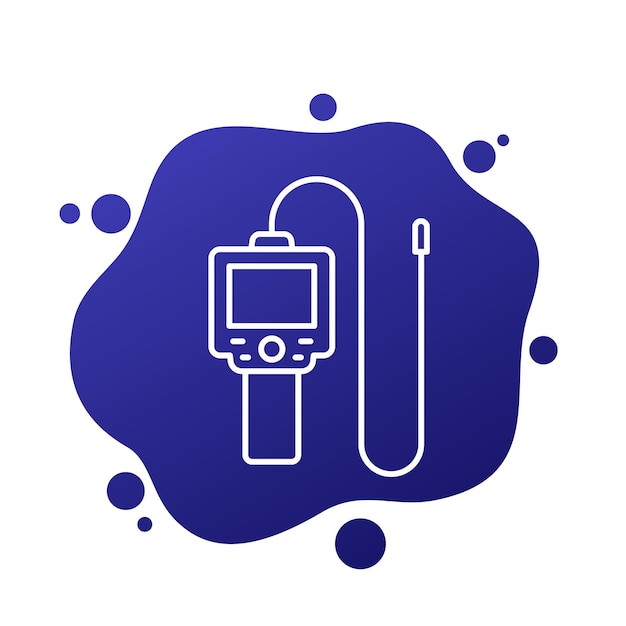 Vector de línea de la cámara de inspección del icono del endoscopio