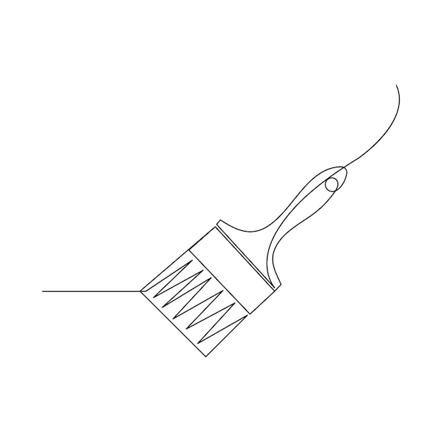 Vector en una línea continua dibujo de boceto de pincel aislado en fondo blanco mínimo