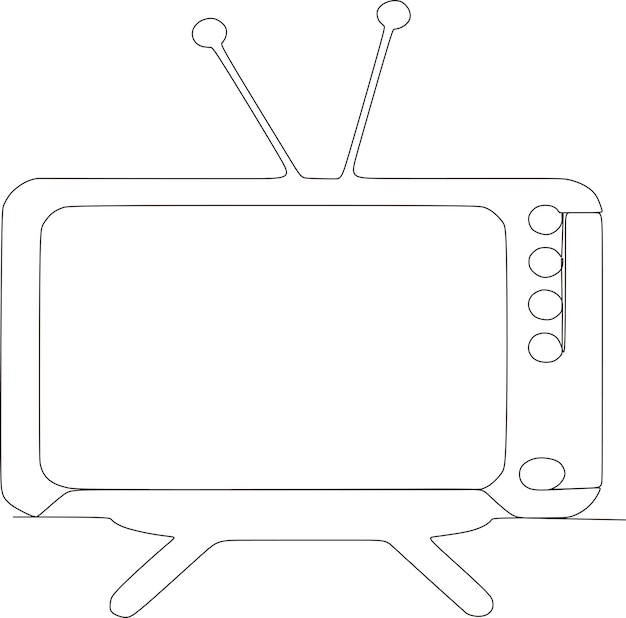 Vector de línea continua de una simple máquina antigua de difusión de noticias