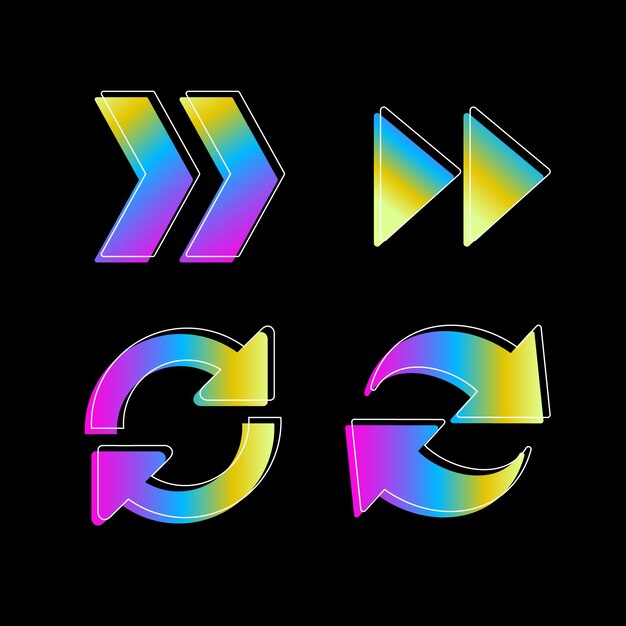 Vector de línea de gradiente de flecha de colores