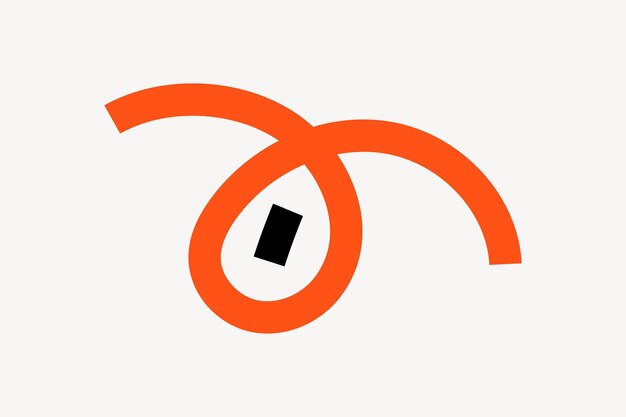 Vector de línea retorcida naranja