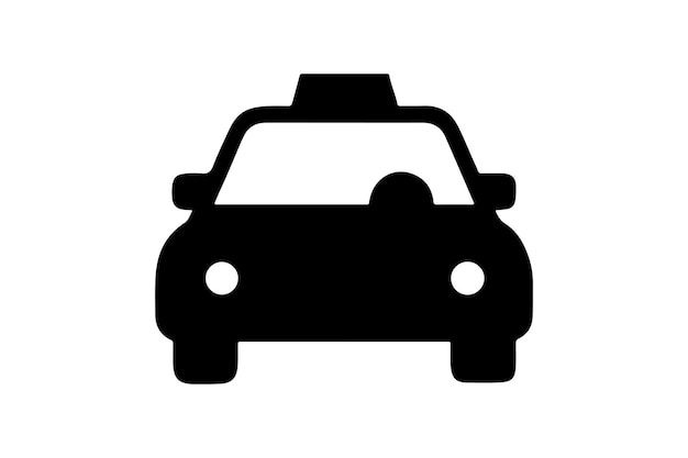 Vector de línea de salida del icono de taxi aislado en un fondo blanco
