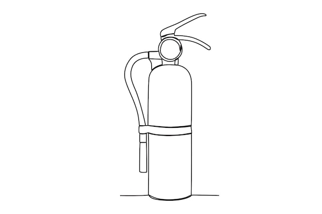 Vector línea simple de apar un concepto de línea de dibujo de equipos de bomberos y línea continua